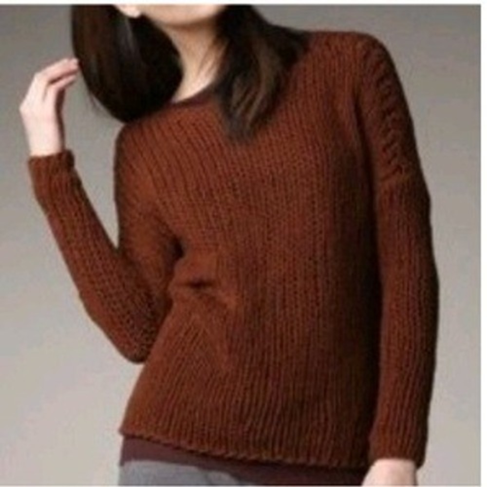 Vince Open Knit Crewneck Soft Wool Sweater Size XS